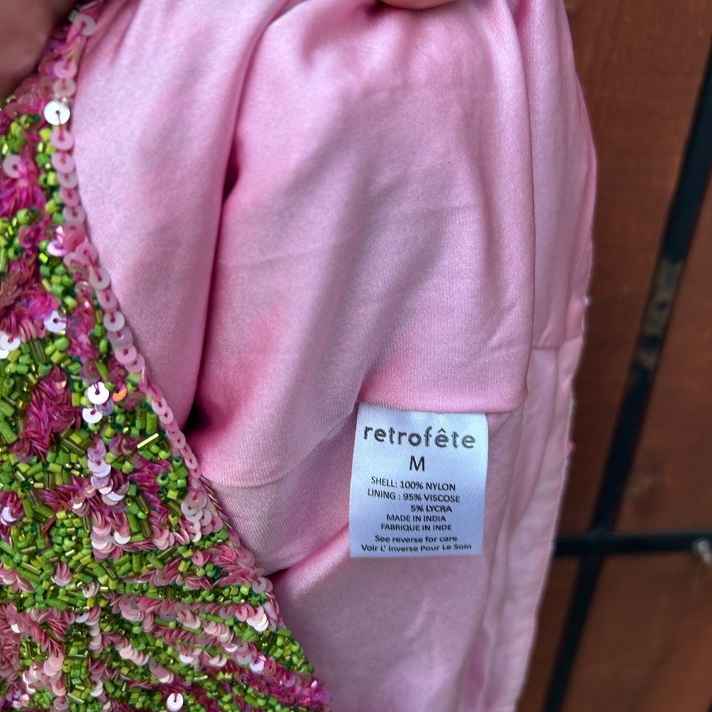Retrofete Nikki Sequin Palm Dress size medium - Picture 8 of 10